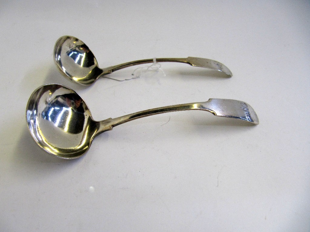 Appraisal: A pair of silver sauce ladles Chester marks