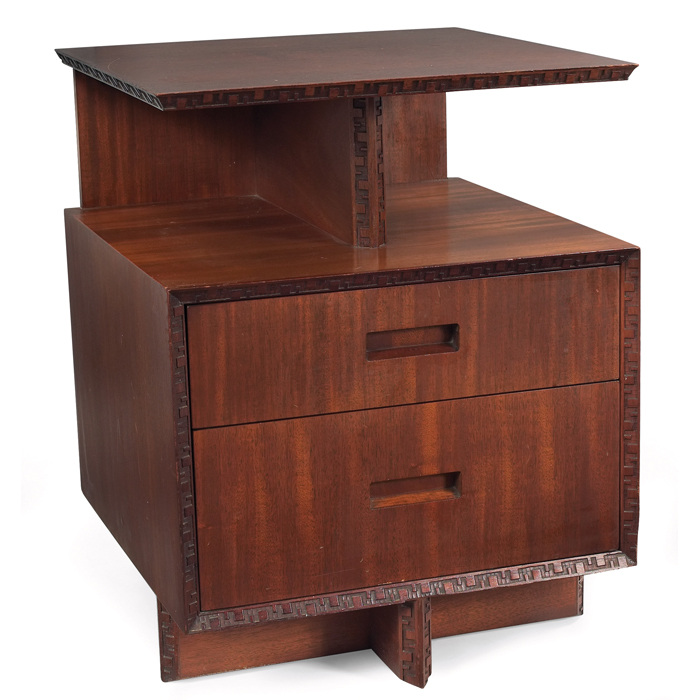 Appraisal: Frank Lloyd Wright end table manufactured by Heritage Henredon open