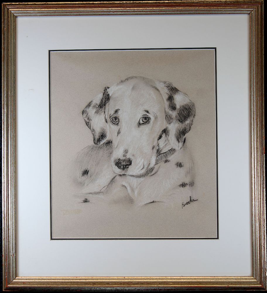 Appraisal: Brooks Signed Mixed Media of a Dalmatian Brooks Signed Mixed