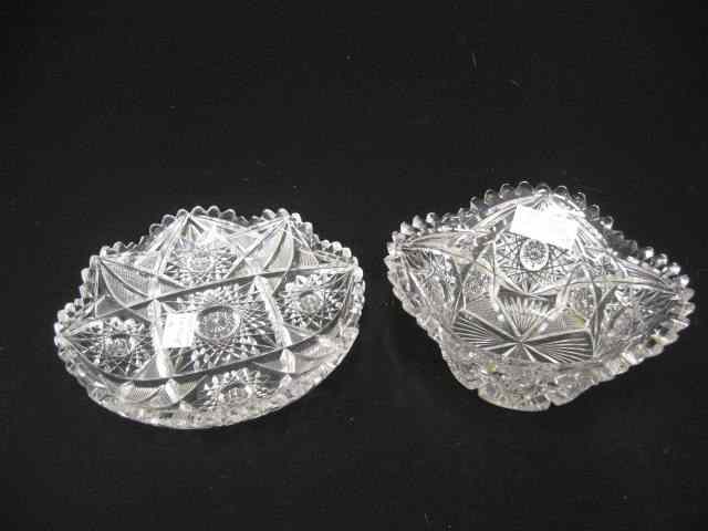 Appraisal: pcs Cut Glass bowl and a '' plate fancy overall