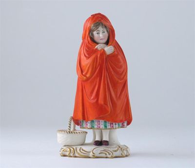 Appraisal: A Minton coloured parian model of Red Riding Hood standing