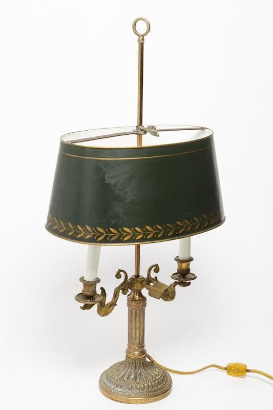 Appraisal: French Brass Bouillotte Lamp Antique French brass bouillotte lamp late