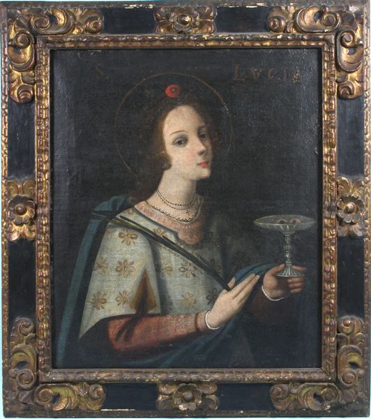 Appraisal: th Century Italian Saint Lucia holding compote o c x