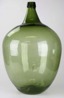 Appraisal: large blown green glass demijohn bottle- no pontil scar ht