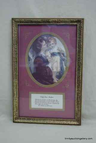 Appraisal: Mother Child w A Mother's Poem Framed PrintGreat for a