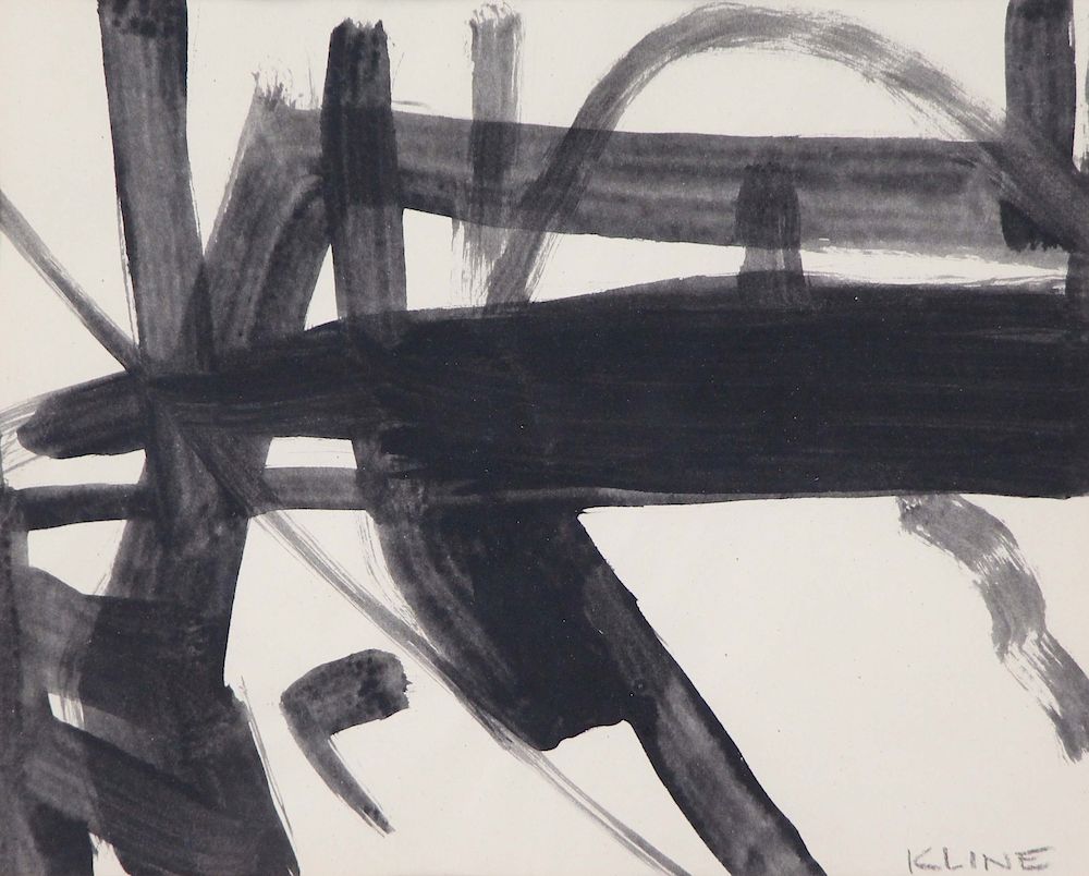 Appraisal: ATTRIBUTED TO FRANZ KLINE AMERICAN th CENTURY Gouache on Paper