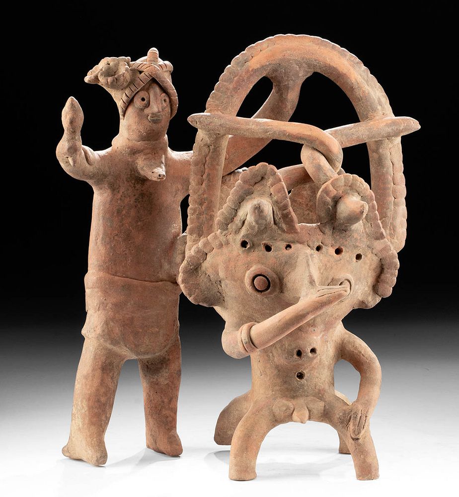 Appraisal: Fabulous Colima Ceramic Figural Incensario ex-Sotheby's Pre-Columbian West Mexico Colima