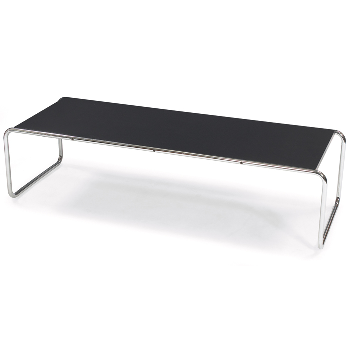 Appraisal: Marcel Breuer Laccio coffee table by Knoll tubular chrome frame