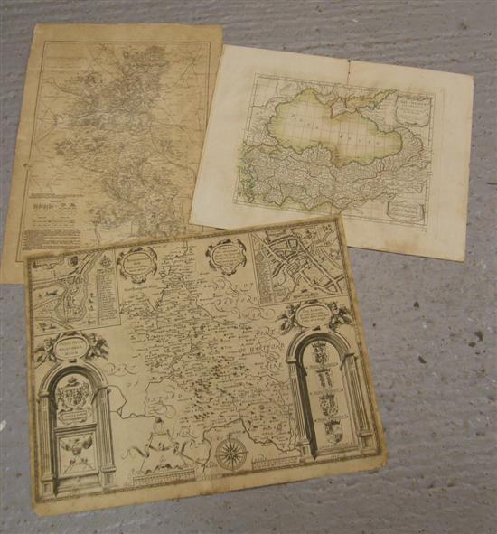 Appraisal: Three maps comprising 'L'Asie Mineure et le Bosphore' with hand-coloured