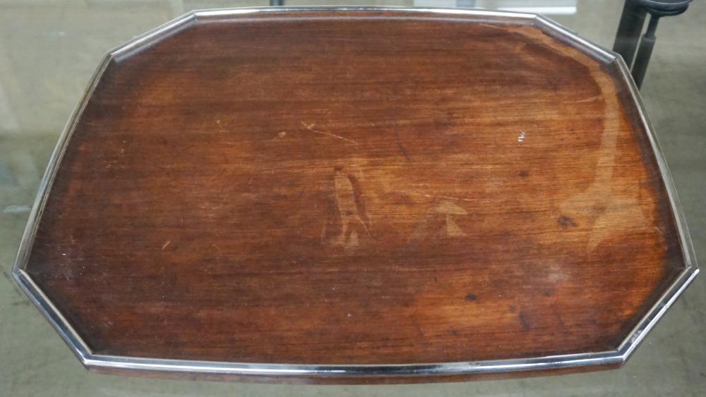 Appraisal: FRENCH -SILVER MOUNTED TEAK TRAY BY GUSTAVE KELLER X IN