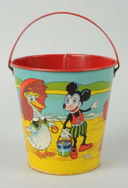 Appraisal: Tin Litho Mickey Mouse Bucket Strong colors with only a