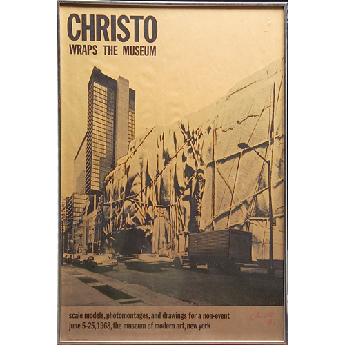 Appraisal: CHRISTO Poster Christo Wraps the Museum signed Christo in crayon