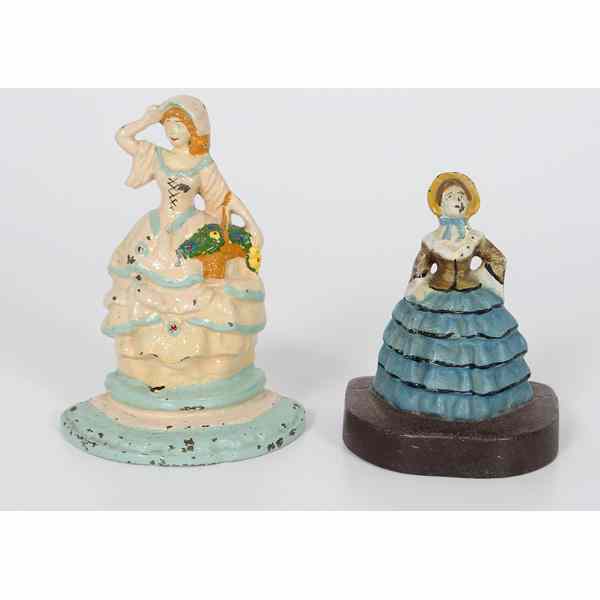 Appraisal: Victorian Women Cast Iron Doorstops American two painted cast iron