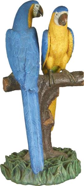 Appraisal: Pair Of Blue And Yellow Parrots On A Branch Made