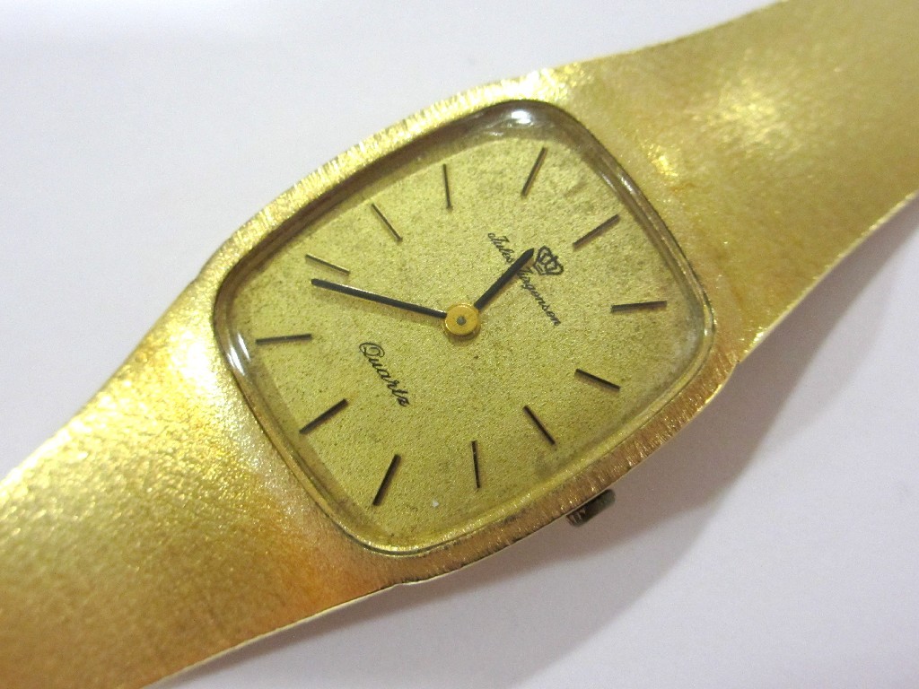 Appraisal: A gents Jules Jurgensen ct gold bracelet watch with chamfered