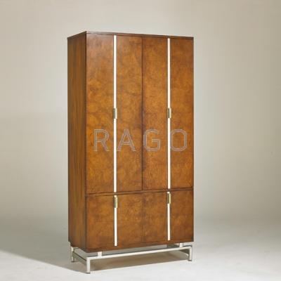 Appraisal: WHITE FURNITURE COMPANY Armoire USA s Walnut maple burl polished