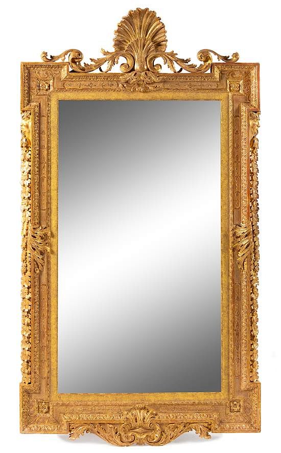 Appraisal: A George II Giltwood Mirror Height x width inches A