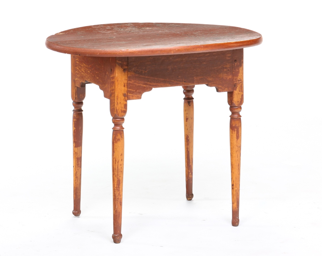 Appraisal: AMERICAN TAVERN TABLE Early th century pine maple and oak