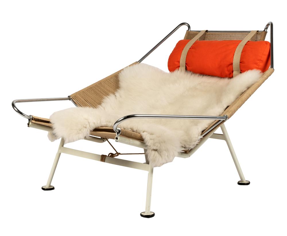 Appraisal: HANS WEGNER FLAG HALYARD CHAIRDenmark s white-enameled and chromed steel