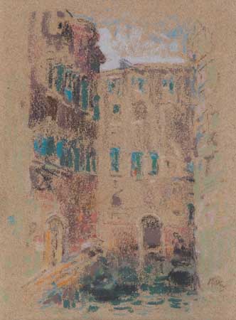 Appraisal: JOHN MARIN Venetian Palaces and Canal Color pastels on light