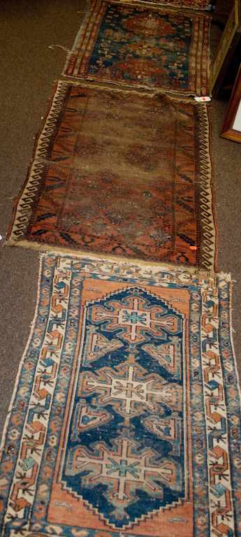 Appraisal: Three oriental scatter rugs Estimate - No condition report supplied