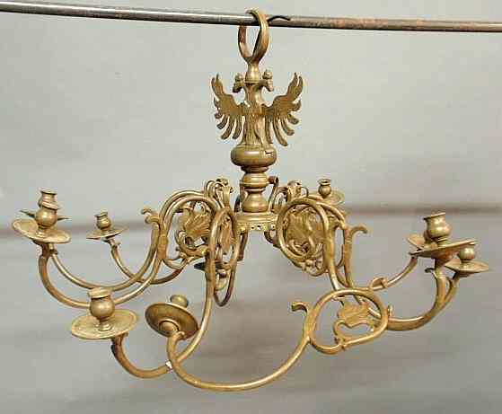 Appraisal: Russian ten-arm chandelier with an Imperial double-headed eagle electrified h