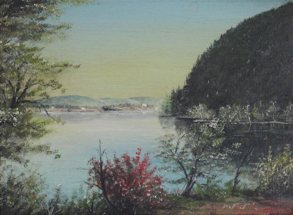 Appraisal: AMERICAN SCHOOL TH TH CENTURY RIVER VIEW Oil on panel