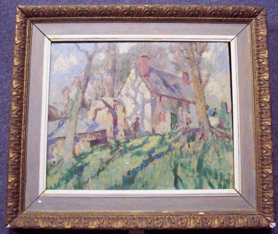 Appraisal: S H Gardiner - House with Figuresignedoil on board cm