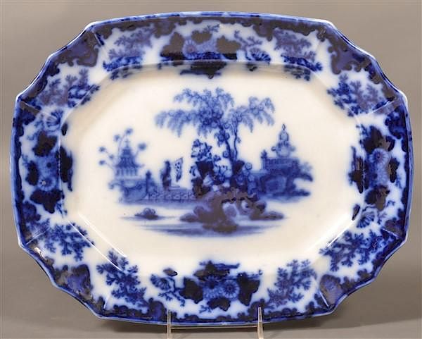 Appraisal: Flow Blue Ironstone China Scinde Large Platter Flow Blue Ironstone