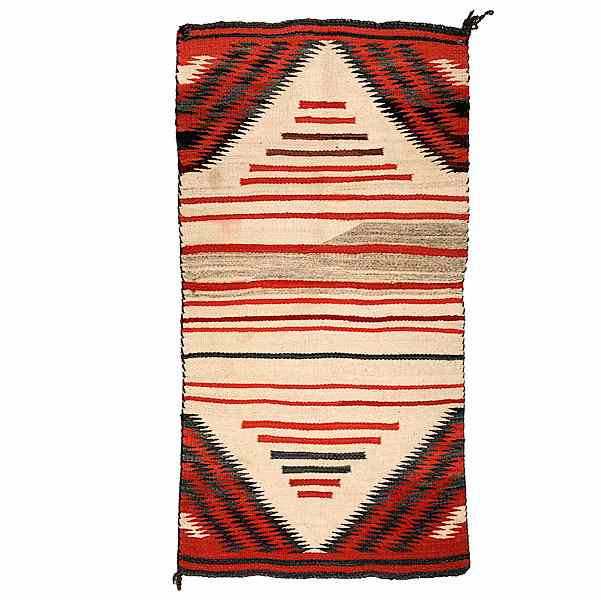 Appraisal: Navajo Double Saddle Blanket woven with center field banded and