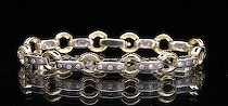 Appraisal: Two-Tone Gold and Diamond Bracelet Contemporary design k gold two-tone