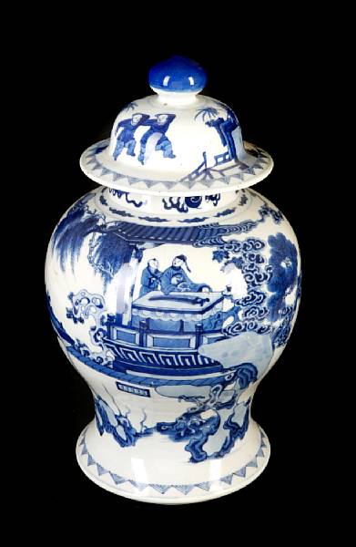 Appraisal: A blue and white porcelain baluster jar China Kangxi period