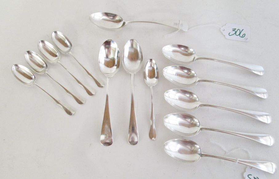 Appraisal: THIRTEEN ASSORTED STERLING SILVER SPOONS teaspoons and demitasse spoons Various