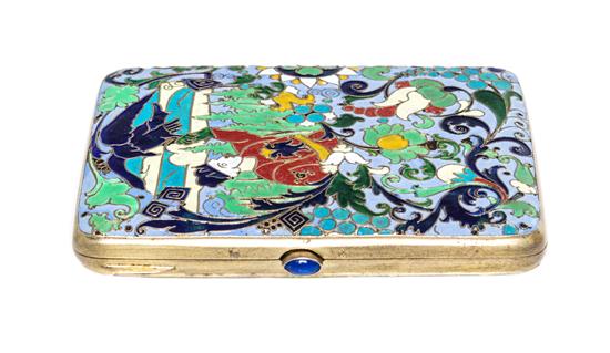 Appraisal: Sale Lot A Russian Enameled Silver Cigarette Case possibly Demitri