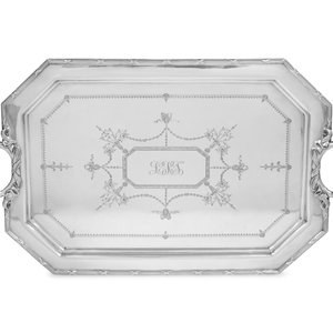 Appraisal: An English Silver-Plate Tray Retailed by Spaulding Co stamped Made