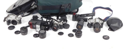 Appraisal: A group of camera equipment including a Canon EOS camera