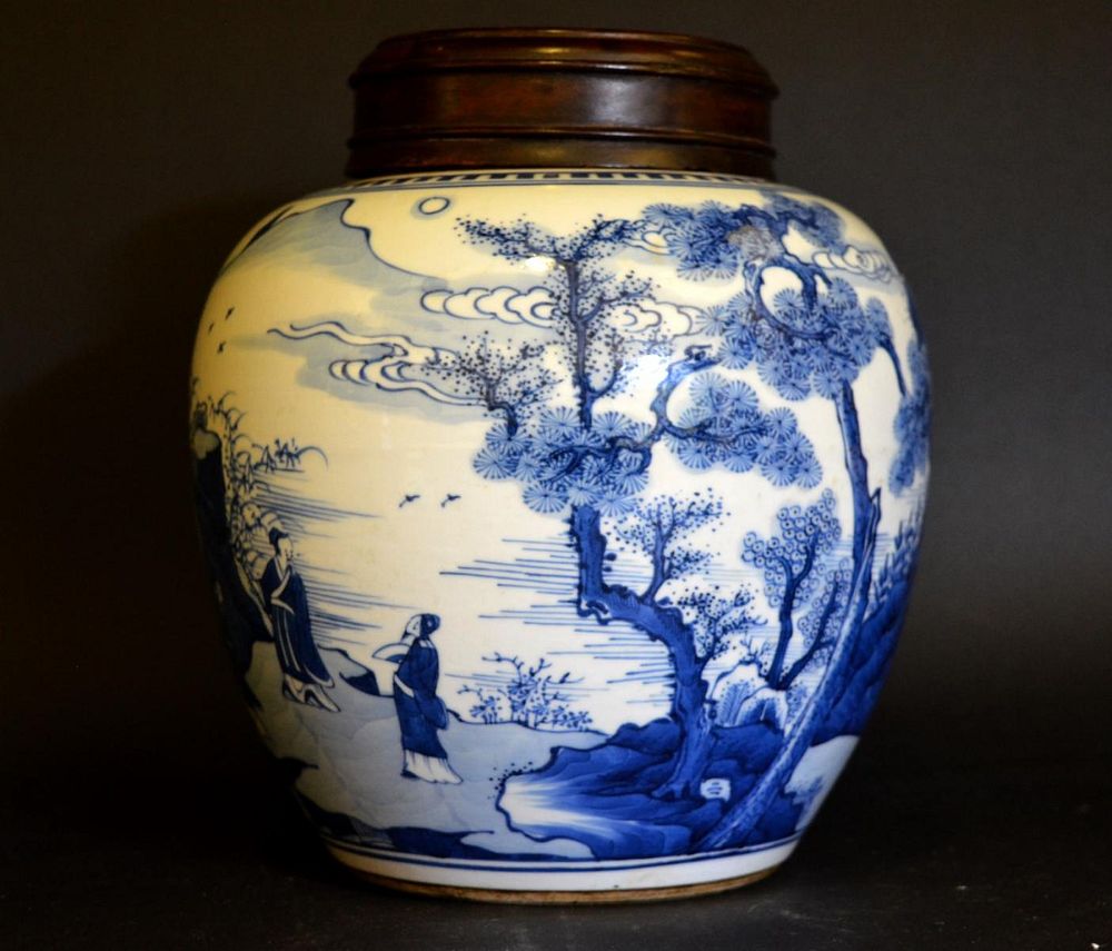 Appraisal: CHINESE BLUE WHITE PORCELAIN JAR CHINESE BLUE WHITE PORCELAIN JAR