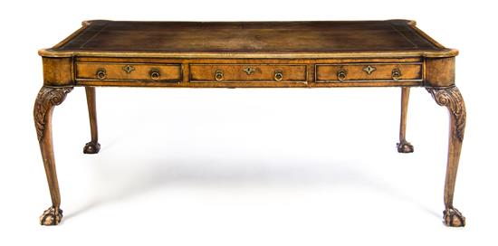 Appraisal: Sale Lot A George II Style Walnut Partner's Desk th