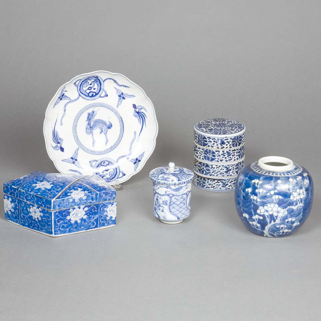 Appraisal: Group of Asian Blue and White Porcelain Table Articles Approximately