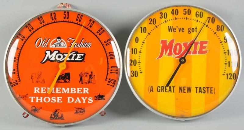 Appraisal: Lot of Moxie Dial Thermometers Circa s Some moderate stains