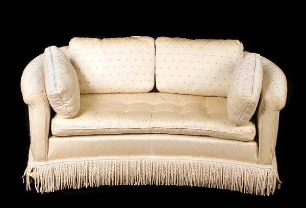 Appraisal: An upholstered settee height in width in depth in