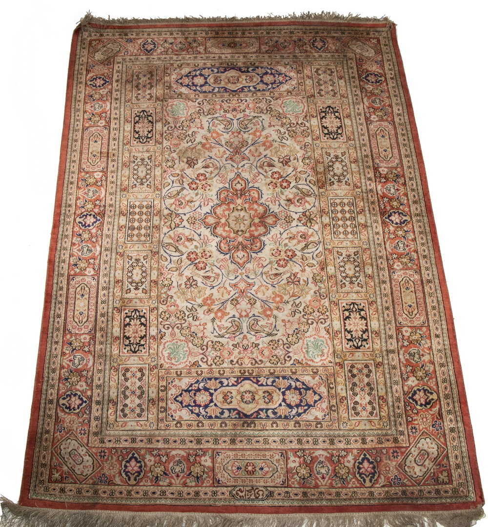 Appraisal: TABRIZ SILK RUG ' X ' Tabriz silk rug Northwest