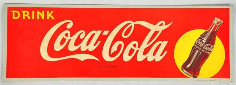 Appraisal: Tin Coca-Cola Sign with Bottle Description Some slight darkening some