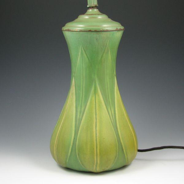 Appraisal: Roseville Early Velmoss - lamp vase in Arts Crafts matte