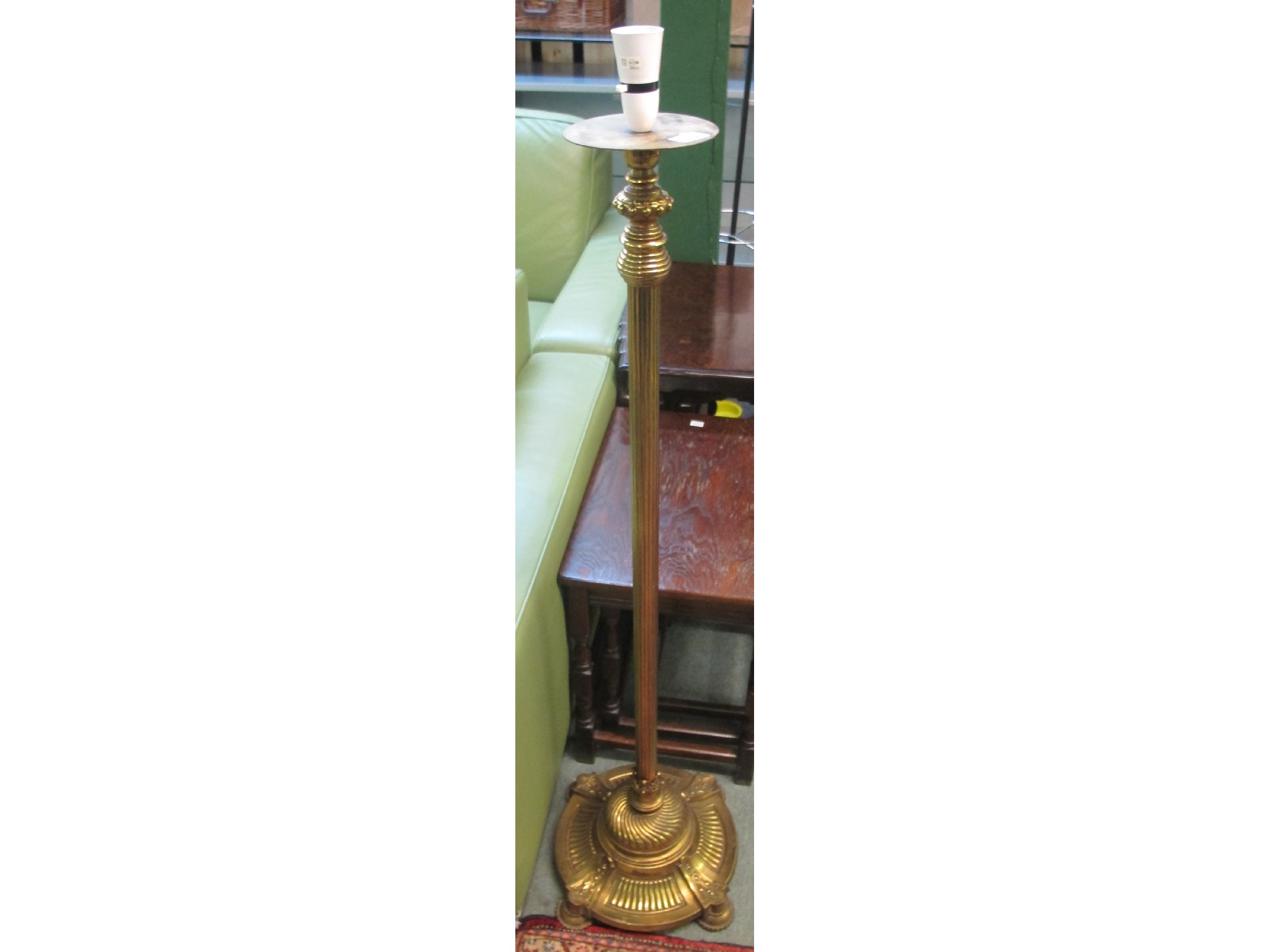 Appraisal: Brass standard lamp