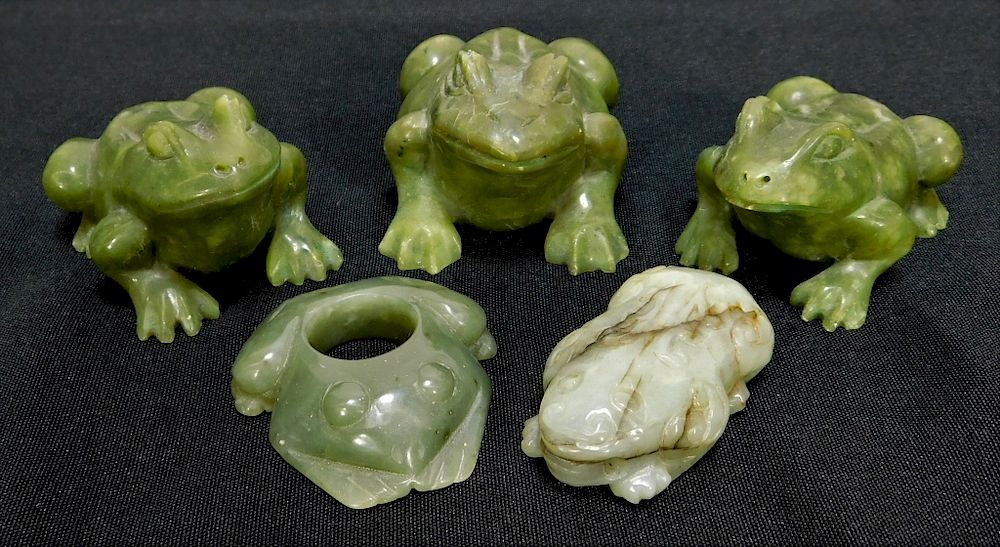 Appraisal: PC Antique Chinese Jade Hardstone Carving Group China th- th