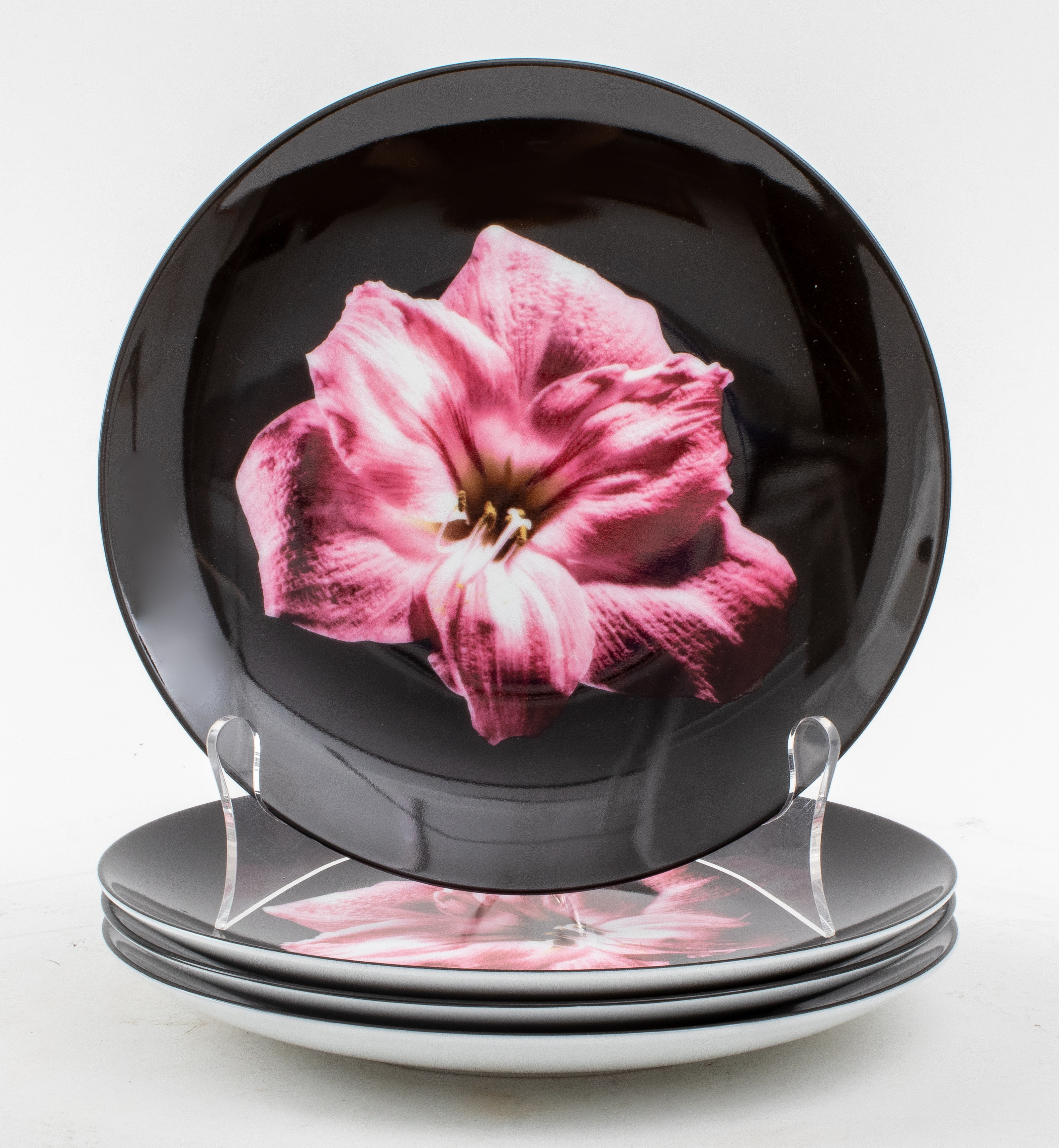 Appraisal: ROBERT MAPPLETHORPE LIMOGES AMARYLLIS PLATES Robert Mapplethorpe American - by