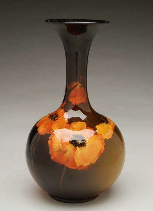 Appraisal: ROOKWOOD VASE Lovely Rookwood vase is decorated with orange poppies