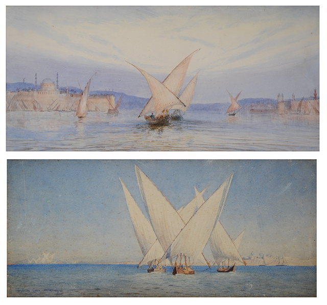 Appraisal: TRISTRAM ELLIS - A pair of watercolours of Egyptian Nile