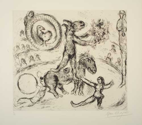 Appraisal: MARC CHAGALL L' ne au bouquet de fleurs Etching on